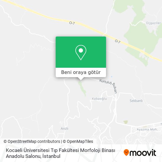 Kocaeli Üniversitesi Tıp Fakültesi Morfoloji Binası  Anadolu  Salonu harita