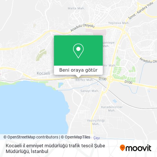 Kocaeli il emniyet müdürlüğü trafik tescil Şube Müdürlüğü harita