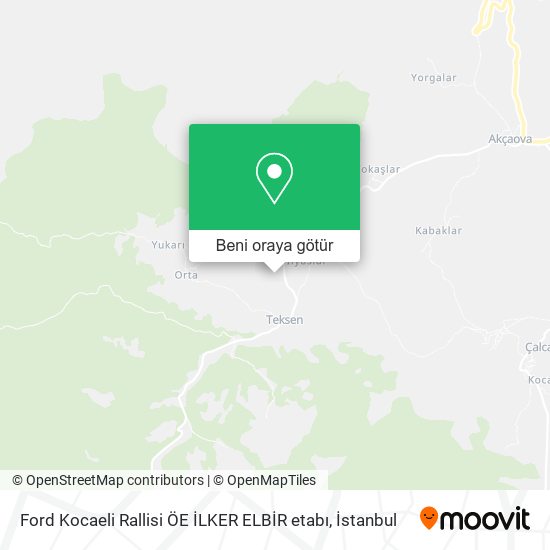 Ford Kocaeli Rallisi ÖE İLKER ELBİR etabı harita