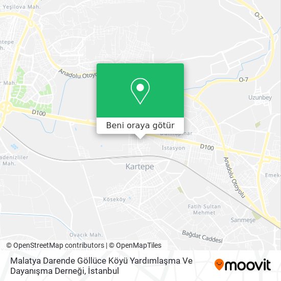 Malatya Darende Göllüce Köyü Yardımlaşma Ve Dayanışma Derneği harita