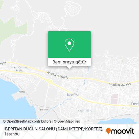 BERİTAN DÜĞÜN SALONU (ÇAMLIKTEPE / KÖRFEZ) harita
