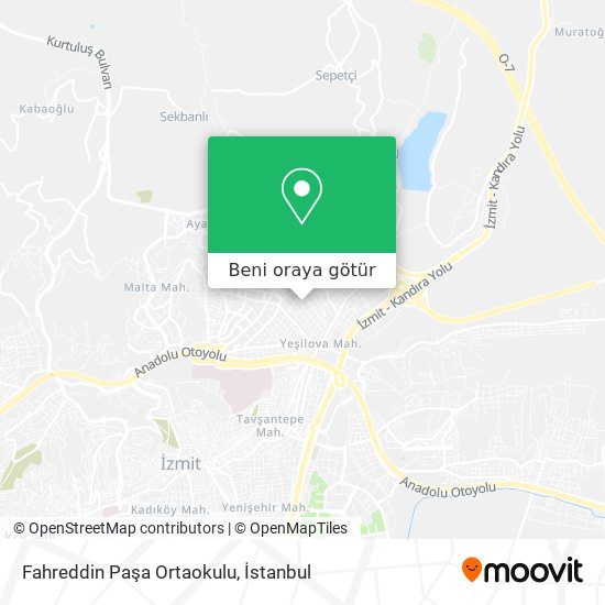 Fahreddin Paşa Ortaokulu harita