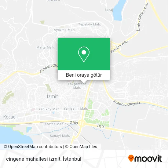 cingene mahallesi izmit harita