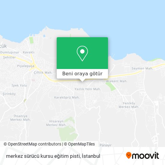 merkez sürücü kursu eğitim pisti harita