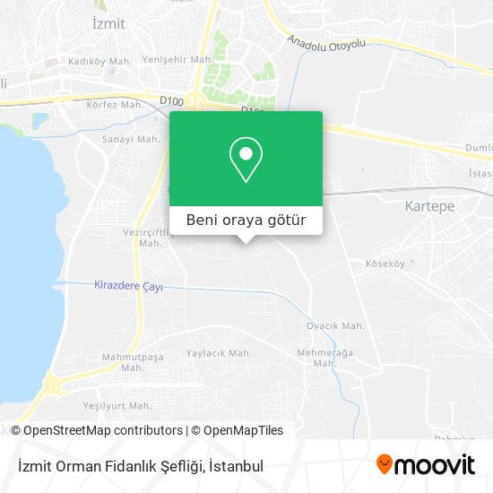 İzmit Orman Fidanlık Şefliği harita