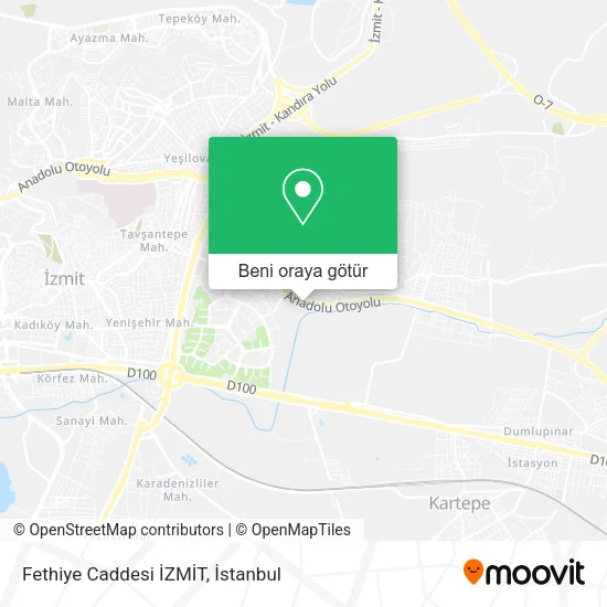 Fethiye Caddesi İZMİT harita