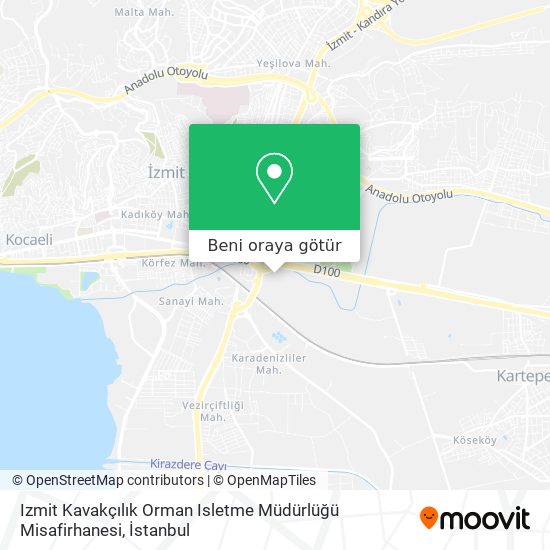 Izmit Kavakçılık Orman Isletme Müdürlüğü Misafirhanesi harita