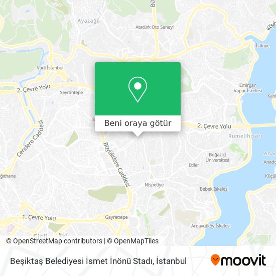Beşiktaş Belediyesi İsmet İnönü Stadı harita