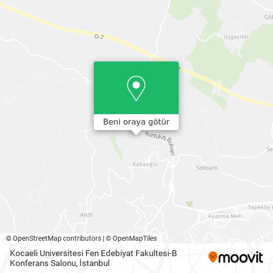 Kocaeli Universitesi Fen Edebiyat Fakultesi-B  Konferans Salonu harita