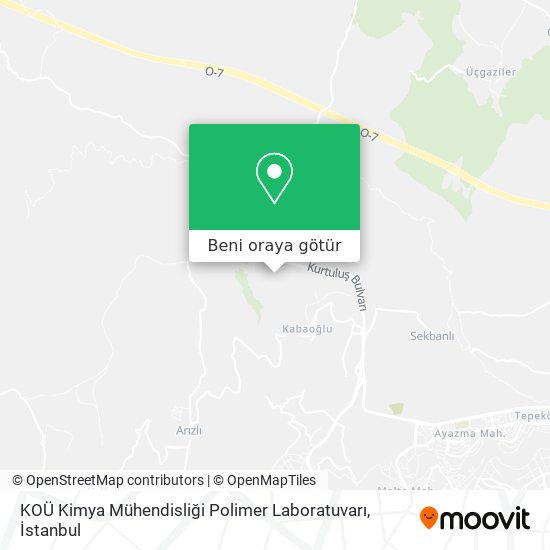 KOÜ Kimya Mühendisliği Polimer Laboratuvarı harita