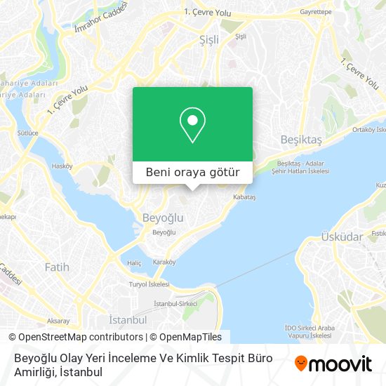 Beyoğlu Olay Yeri İnceleme Ve Kimlik Tespit Büro Amirliği harita