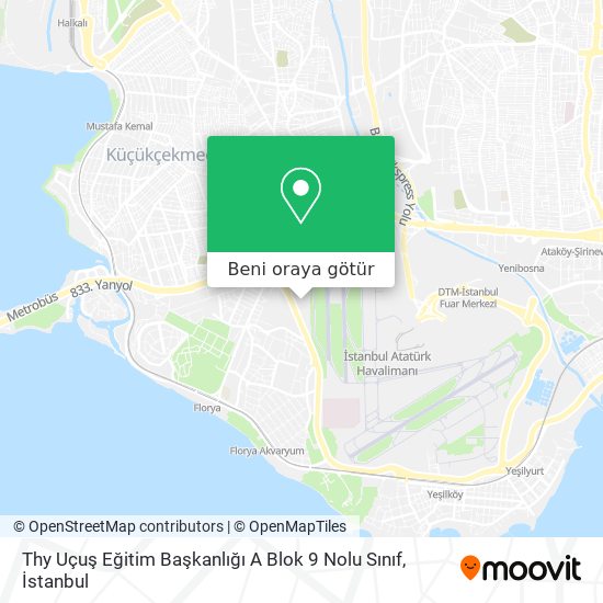 Thy Uçuş Eğitim Başkanlığı A Blok 9 Nolu Sınıf harita