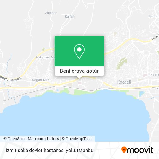 izmit seka devlet hastanesi yolu harita