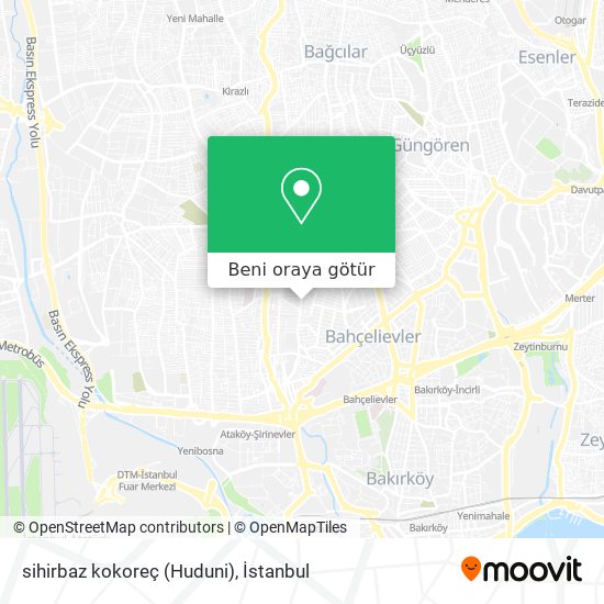 sihirbaz kokoreç (Huduni) harita