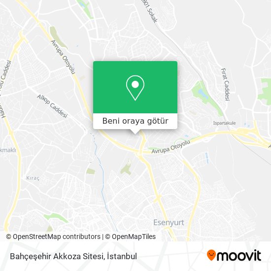 Bahçeşehir Akkoza Sitesi harita