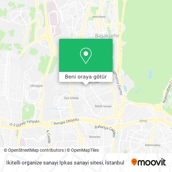 Ikitelli organize sanayi Ipkas sanayi sitesi harita
