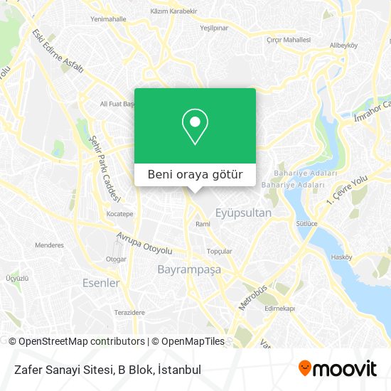 Zafer Sanayi Sitesi, B Blok harita