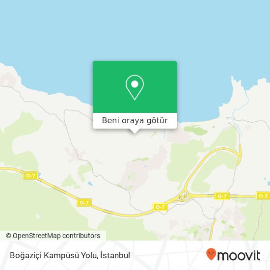 Boğaziçi Kampüsü Yolu harita