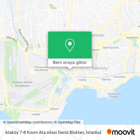 Ataköy 7-8 Kısım Ata sitesi Deniz Blokları harita