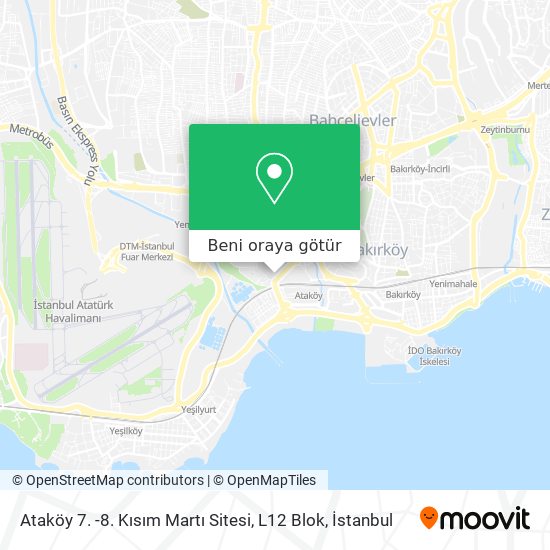 Ataköy 7. -8. Kısım Martı Sitesi, L12 Blok harita