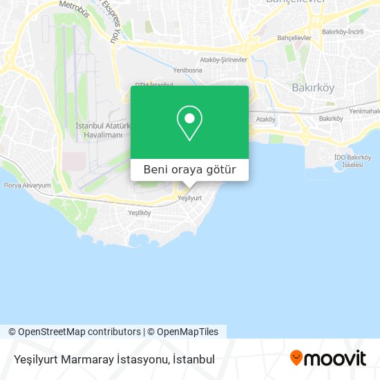 Yeşilyurt Marmaray İstasyonu harita