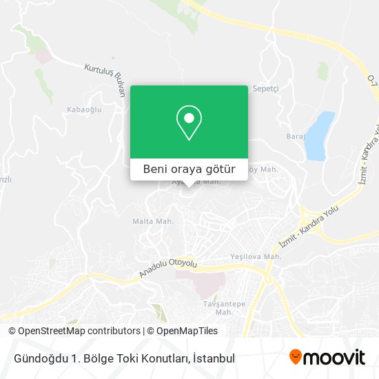 Gündoğdu 1. Bölge Toki Konutları harita
