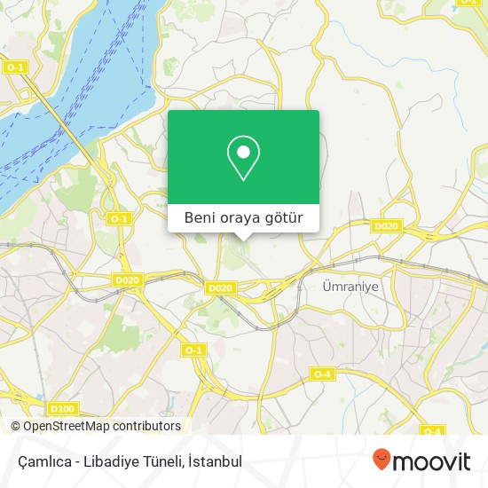 Çamlıca - Libadiye Tüneli harita