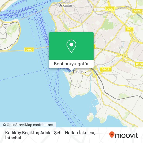 Kadıköy Beşiktaş Adalar Şehir Hatları İskelesi harita