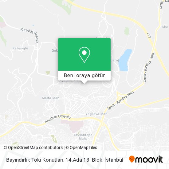 Bayındırlık Toki Konutları, 14.Ada 13. Blok harita