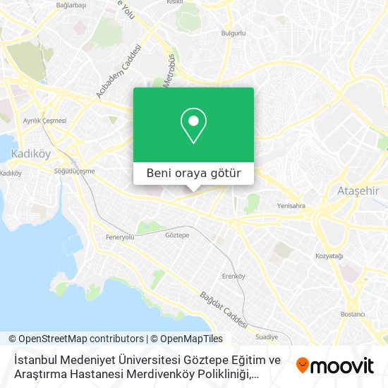 İstanbul Medeniyet Üniversitesi Göztepe Eğitim ve Araştırma Hastanesi Merdivenköy Polikliniği harita