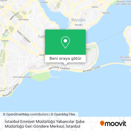 İstanbul Emniyet Müdürlüğü Yabancılar Şube Müdürlüğü Geri Göndere Merkezi harita