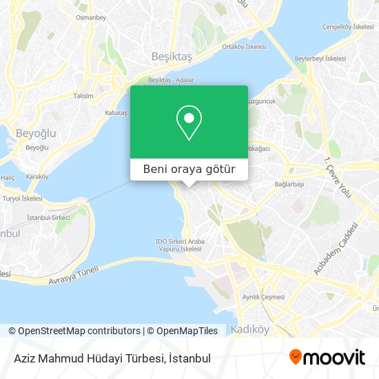 Aziz Mahmud Hüdayi Türbesi harita