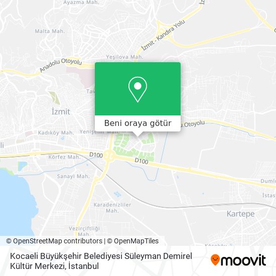 Kocaeli Büyükşehir Belediyesi Süleyman Demirel Kültür Merkezi harita