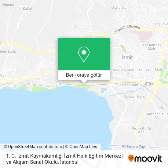 T. C. İzmit Kaymakamlığı İzmit Halk Eğitim Merkezi ve Akşam Sanat Okulu harita