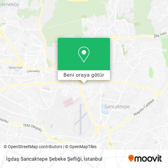 İgdaş Sancaktepe Şebeke Şefliği harita