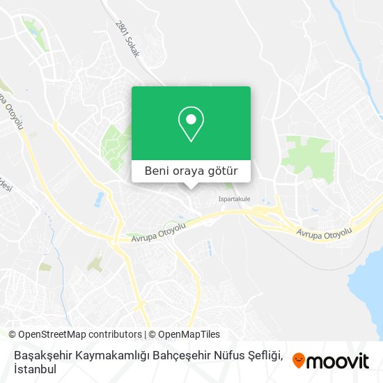 Başakşehir Kaymakamlığı Bahçeşehir Nüfus Şefliği harita
