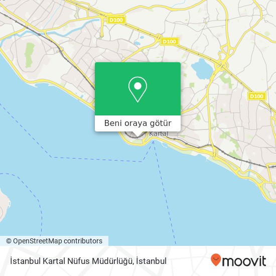 İstanbul Kartal Nüfus Müdürlüğü harita