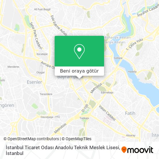 İstanbul Ticaret Odası Anadolu Teknik Meslek Lisesi harita