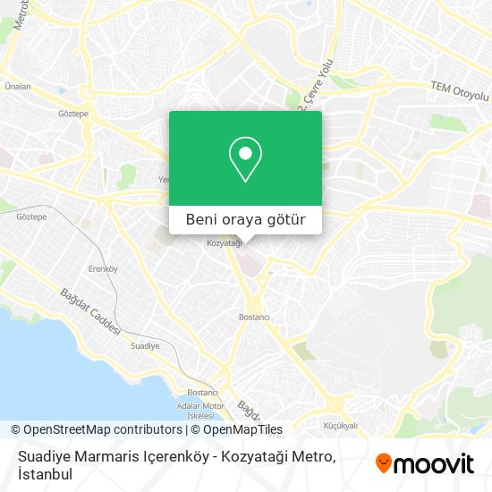 Suadiye Marmaris Içerenköy - Kozyataği Metro harita
