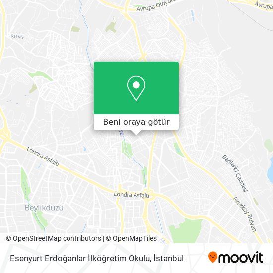 Esenyurt Erdoğanlar İlköğretim Okulu harita