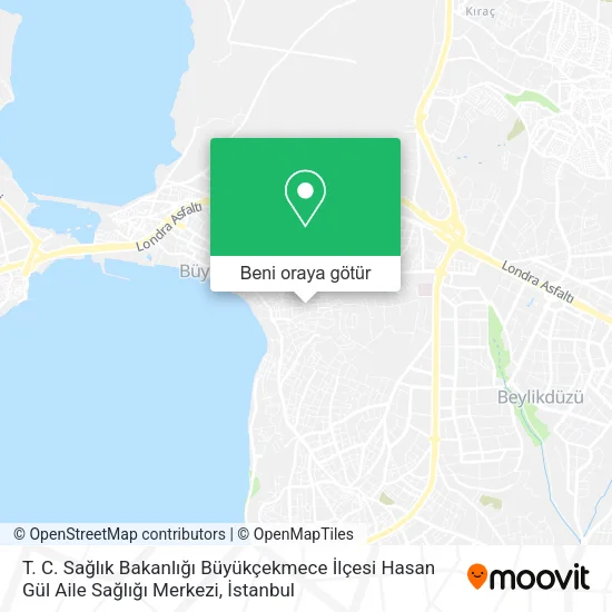 T. C. Sağlık Bakanlığı Büyükçekmece İlçesi Hasan Gül Aile Sağlığı Merkezi harita