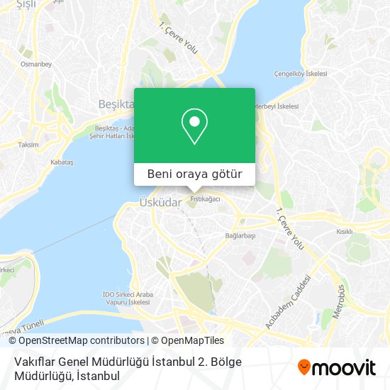 Vakıflar Genel Müdürlüğü İstanbul 2. Bölge Müdürlüğü harita