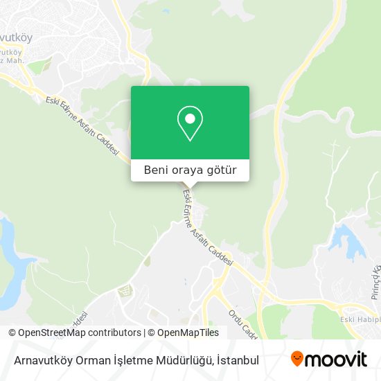 Arnavutköy Orman İşletme Müdürlüğü harita