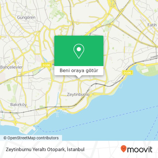 Zeytinburnu Yeraltı Otopark harita