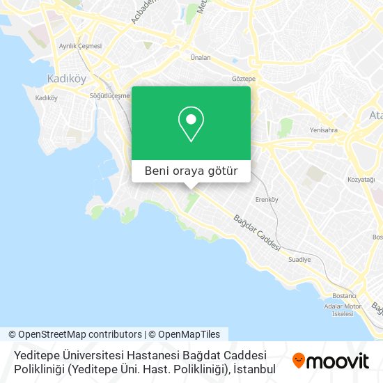 Yeditepe Üniversitesi Hastanesi Bağdat Caddesi Polikliniği (Yeditepe Üni. Hast. Polikliniği) harita