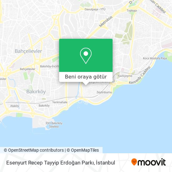 Esenyurt Recep Tayyip Erdoğan Parkı harita