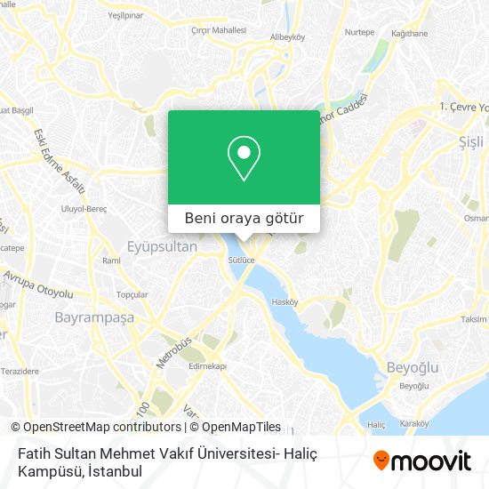 Fatih Sultan Mehmet Vakıf Üniversitesi- Haliç Kampüsü harita