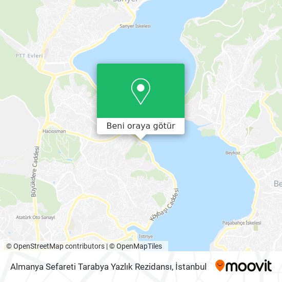 Almanya Sefareti Tarabya Yazlık Rezidansı harita