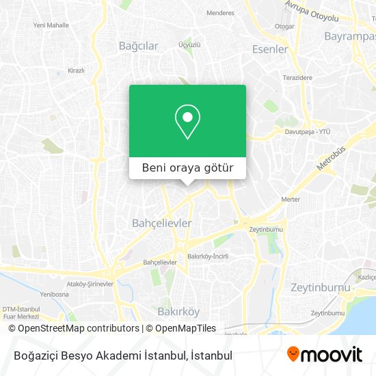 Boğaziçi Besyo Akademi İstanbul harita