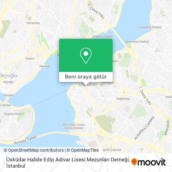 Üsküdar Halide Edip Adıvar Lisesi Mezunları Derneği harita